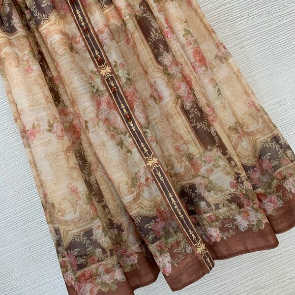 Zimmermann Floral Print Long Sleeve Silk Satin Dress NWT - Picture 4 of 9